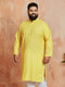 Men's Yellow Lahariya Kurta