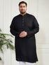 Plus Men's Black Cotton Linen Kurta
