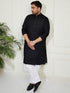 Plus Men's Black Cotton Linen Kurta