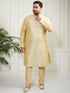 Plus Men's Gold Silk Blend Kurta, Pyjama