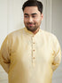 Plus Men's Gold Silk Blend Kurta, Pyjama