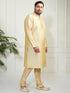 Plus Men's Gold Silk Blend Kurta, Pyjama