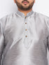 Men's Plus Size Grey Kurta And White Pyjama Set