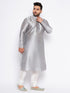 Men's Plus Size Grey Kurta And White Pyjama Set