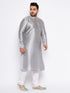 Men's Plus Size Grey Kurta And White Pyjama Set