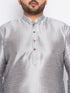 Men's Plus Size Grey Kurta And White Pyjama Set