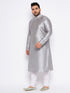 Men's Plus Size Grey Kurta And White Pyjama Set