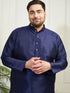 Plus Men's Navy Blue Silk Blend Kurta