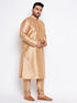 Men's Plus Size Rose Gold Silk Blend Kurta Pyjama Set
