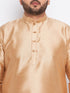 Men's Plus Size Rose Gold Silk Blend Kurta Pyjama Set