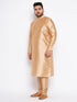 Men's Plus Size Rose Gold Silk Blend Kurta Pyjama Set