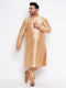 Men's Plus Size Rose Gold Silk Blend Kurta Pyjama Set