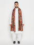 Men's White Cotton Solid Thigh Length Kurta Pant Set with Pant