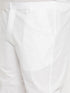 Men's White Cotton Solid Thigh Length Kurta Pant Set with Pant