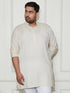 Plus Men's Cream Cotton Kurta