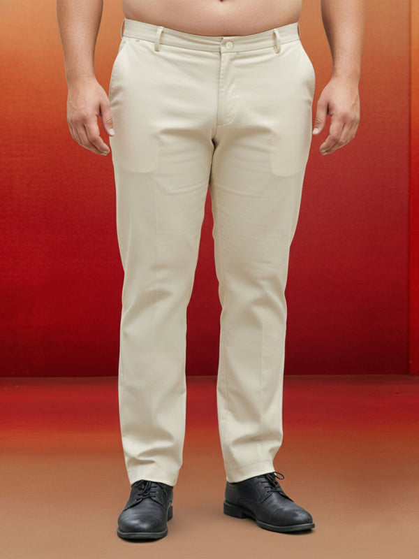 Men's Cream Cotton Lycra Pant Style Pyjama