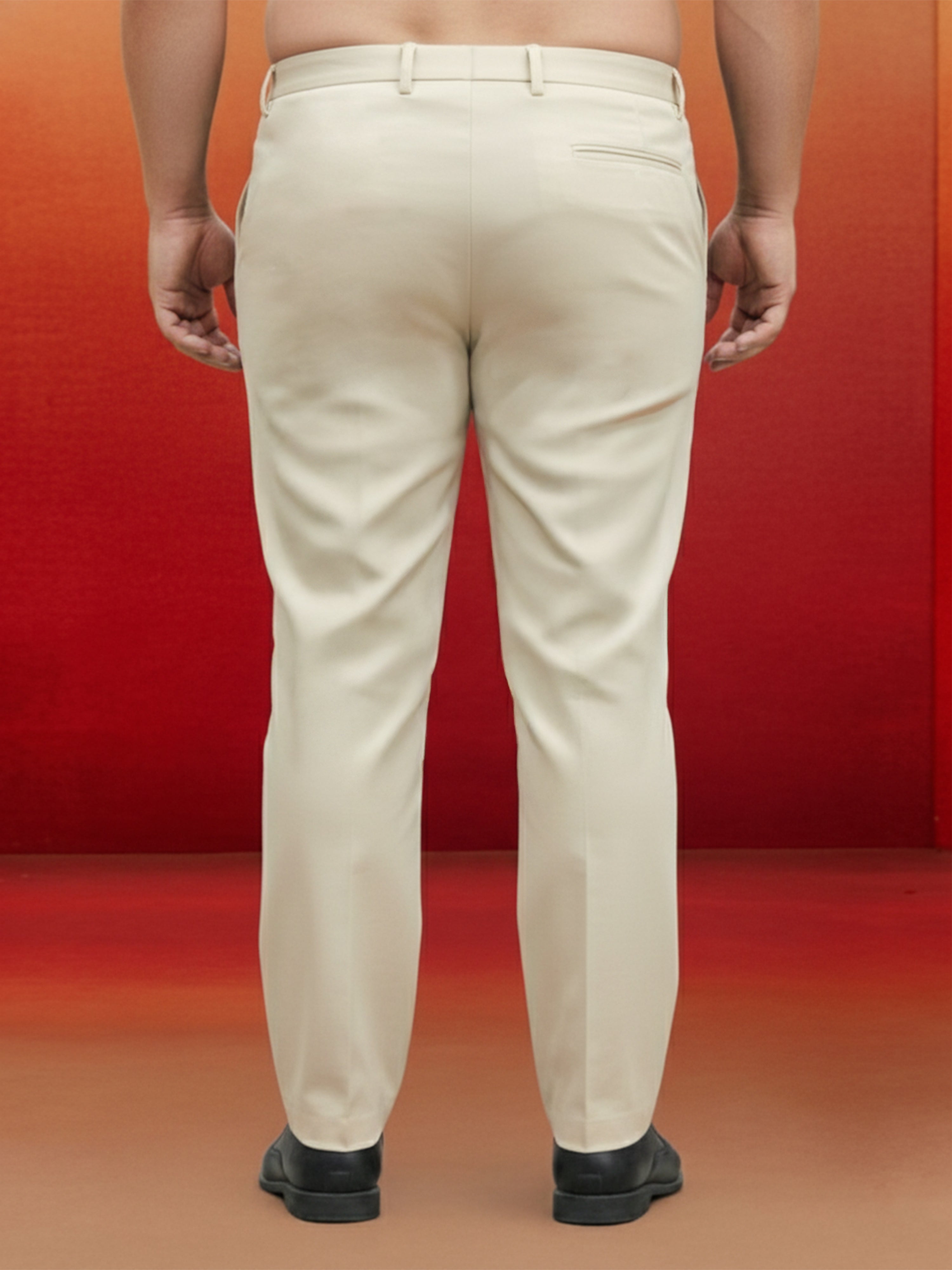 Men's Cream Cotton Lycra Pant Style Pyjama