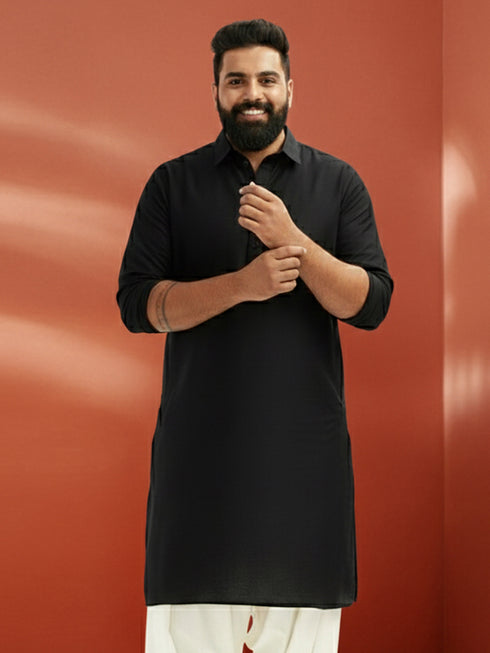 Men's Black Pathani Kurta