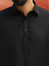 Men's Black Viscose Kurta with White Patiala
