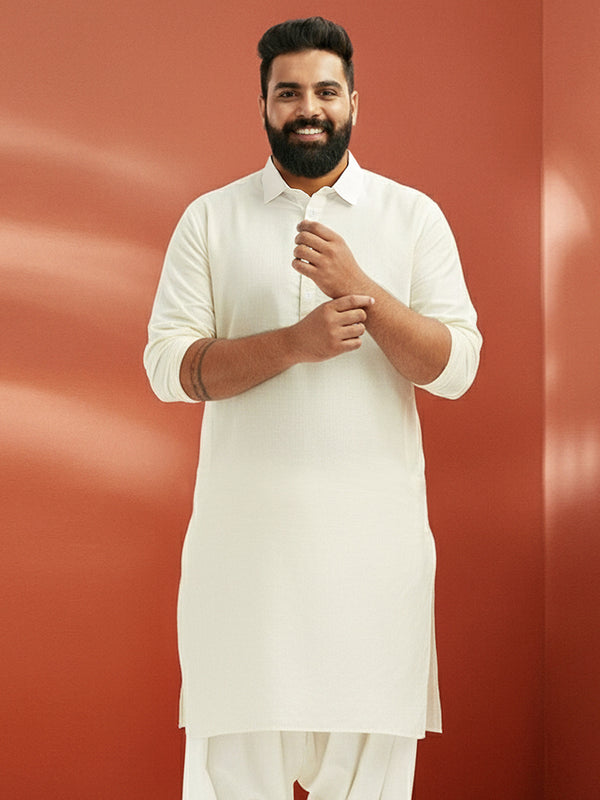 Men's Plus White Pathani Kurta