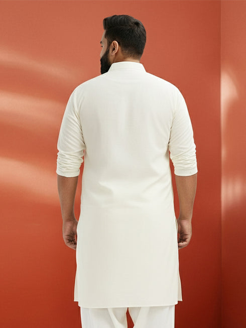 Men's White Pathani Kurta