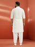 Men's White Viscose Kurta with Patiala Pant