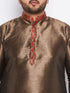 Men's Plus Size Maroon Silk Blend Curved Kurta And Dhoti Set