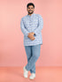 Men's White Cotton Floral Regular Kurta