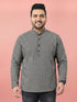 Men's Black Cotton Geometric Print Mandarin Collar Kurta