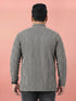 Men Black Geometric Plain Regular Length Straight Kurta