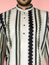 Men's Off-White Cotton Geometric Print Regular Kurta