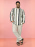 Men's Off-White Cotton Geometric Print Regular Kurta