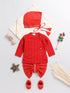 Boy's Red Chanderi Ethnic Combo Set