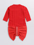 Boy's Red Chanderi Ethnic Combo Set