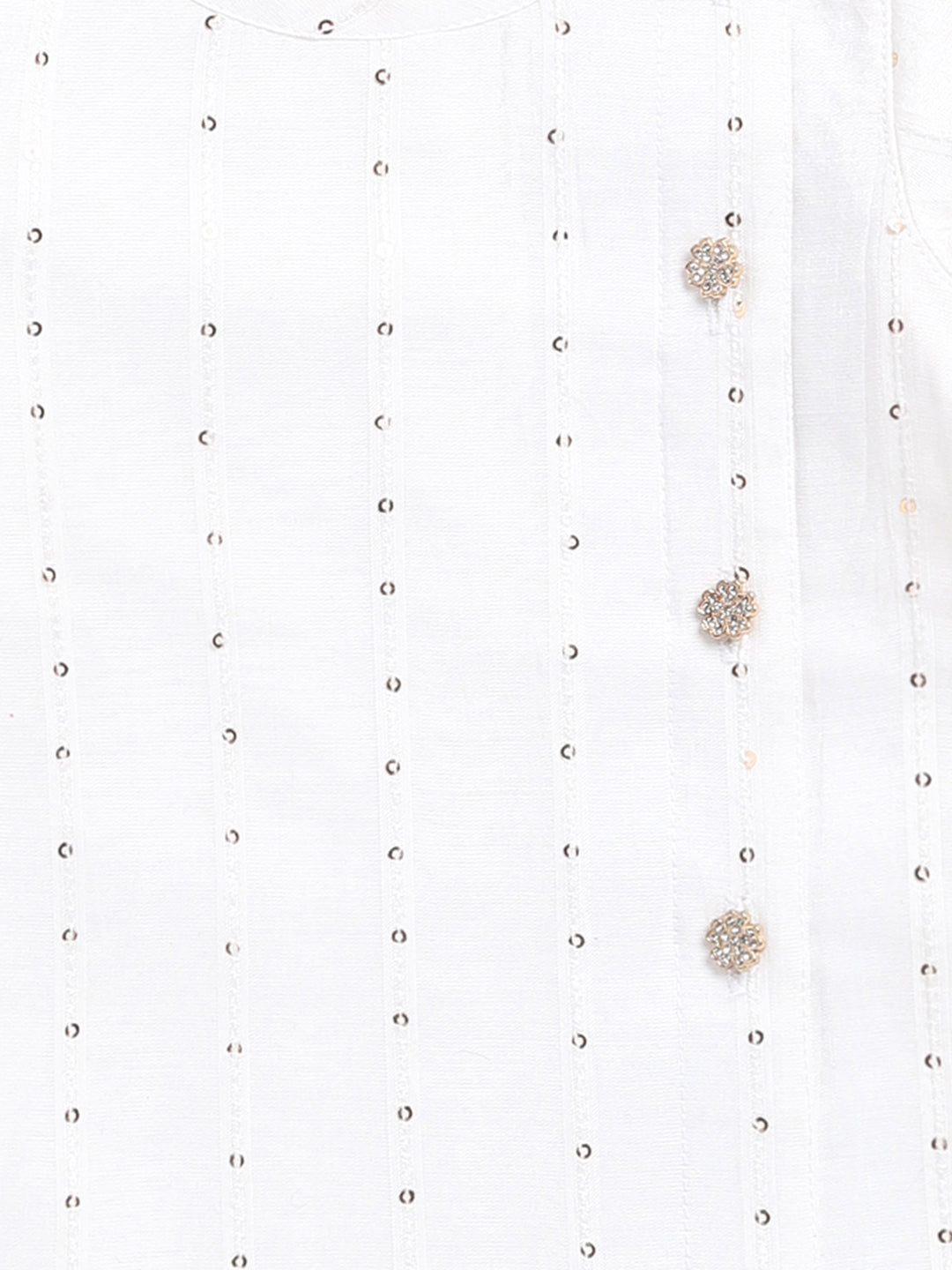 Boy's White Chanderi Ethnic Combo Set