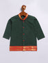 Infant Boy's Green Cotton Kurta And Mundu Set For Infants.