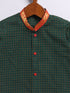 Infant Boy's Green Cotton Kurta And Mundu Set For Infants.