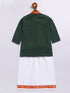Infant Boy's Green Cotton Kurta And Mundu Set For Infants.