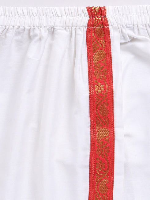 Infant Boy's Green Cotton Kurta And Mundu Set For Infants.