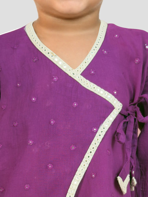 Boy's Purple Kurta And Dhoti Set