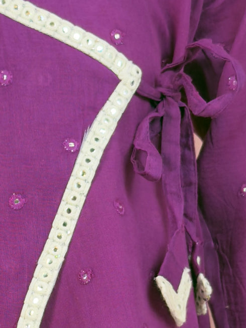 Boy's Purple Kurta And Dhoti Set