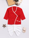 Boy's Red Kurta And Dhoti Set
