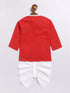 Boy's Red Kurta And Dhoti Set