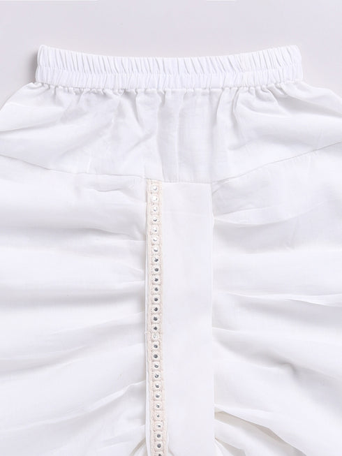 Boy's Red Kurta And Dhoti Set