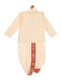 Boy's Gold-Toned Kurta With Dhoti Pants & With Dupatta