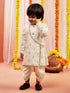 Infant Boy's Cream Silk Blend Kurta And Dhoti Set