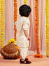 Infant Boy's Cream Silk Blend Kurta And Dhoti Set