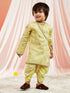 Infant Boy's Mint Green Silk Blend Kurta And Dhoti Set
