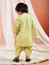 Infant Boy's Mint Green Silk Blend Kurta And Dhoti Set