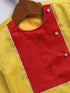 Infant Boy's Yellow And Cream Silk Blend Kurta And Dhoti Set